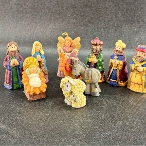 Vintage Giftco Inc 2" Miniature Nativity Set Of 10 Pieces Polystone